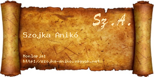 Szojka Anikó névjegykártya